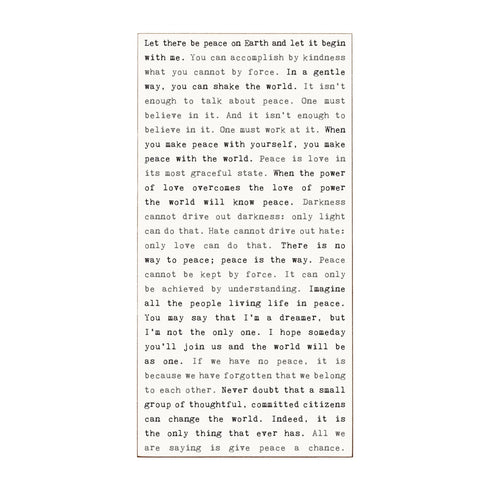 Peace Typewriter Sign